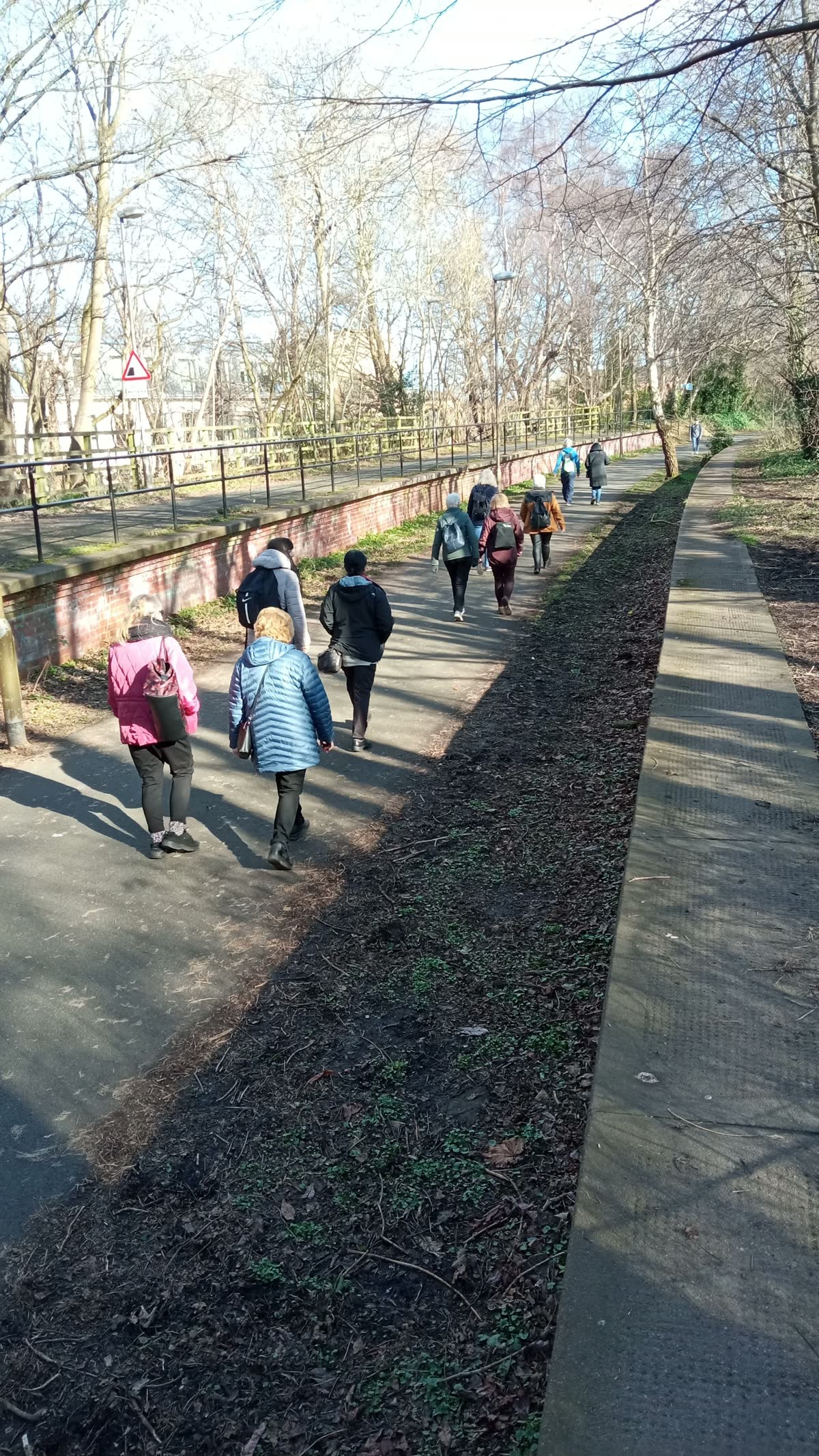 Tuesday's Walking Group walking along a former railway path