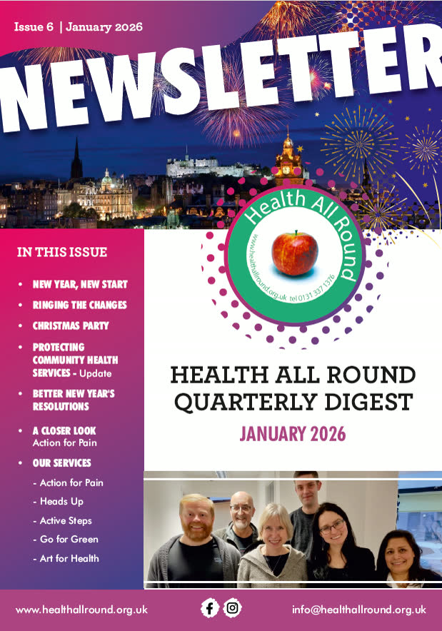 Front page of the Health All Round newsletter, January 2026 issue